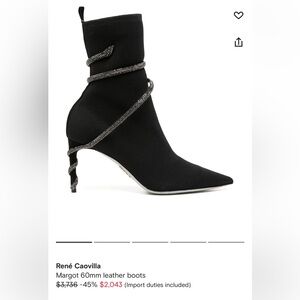 KNIT BOOTIE WITH SILVER RHINESTONE COIL